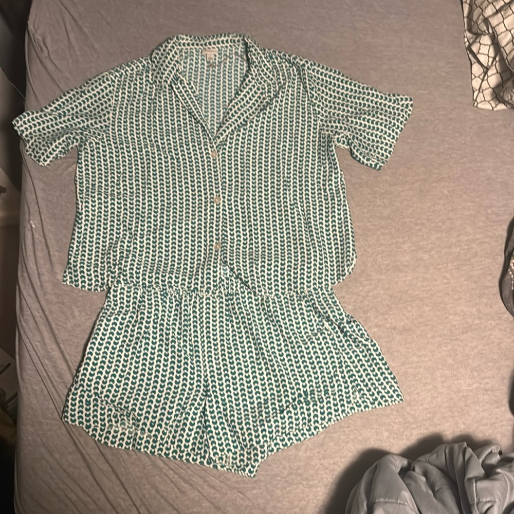 A new day shorts and top set shorts are a medium top is a large